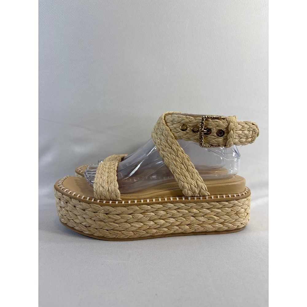 Ulla Johnson Raffia Espadrille Platform Sandals Ankle Strap Boho Women's 8.5